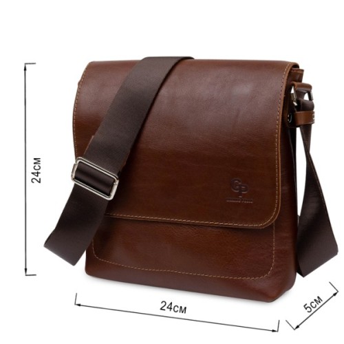 Сумка Grande Pelle Шкіряна чоловіча через плече Коричнева (11567)