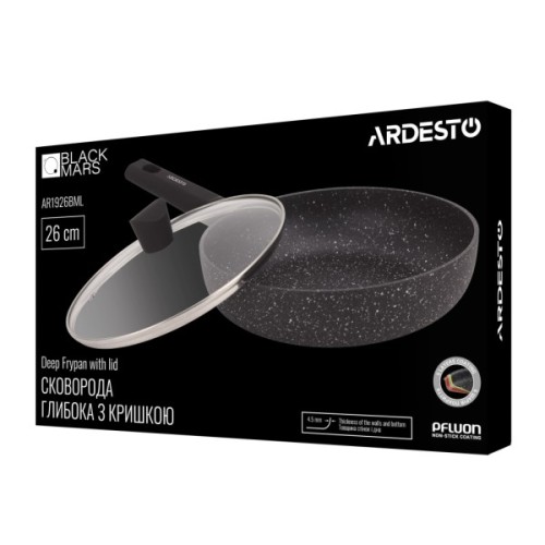 Сковорода Ardesto Black Mars Alcor, 26см, алюміній, чорний (AR1926BML)