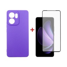 Чохол до мобільного телефона Dengos Oppo Reno13 F Case Carbon + Glass (Purple) (DG-KM-151)