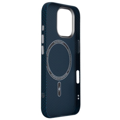 Чохол до мобільного телефона Armorstandart LikeCarbon2 MagCase Apple iPhone 17 Kevlar Dark Blue (ARM88613)