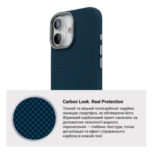 Чохол до мобільного телефона Armorstandart LikeCarbon2 MagCase Apple iPhone 17 Kevlar Dark Blue (ARM88613)