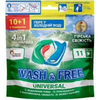 Капсули для прання Wash&Free Universal Гірська свіжість 11 шт. (4262396144379)