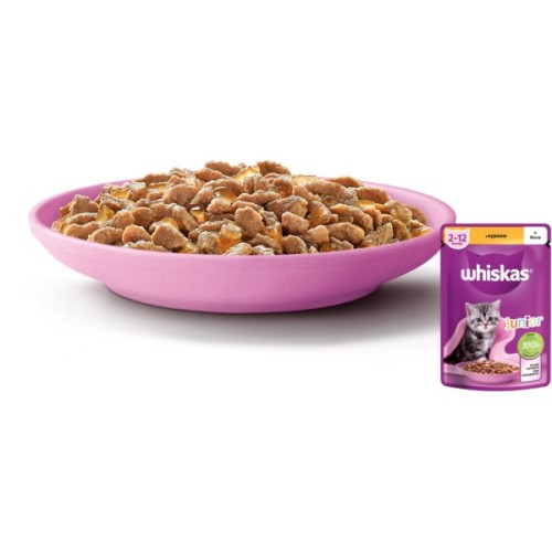 Вологий корм для кішок Whiskas Kitten Курка в желе 85 г (5900951302152)