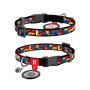 Нашийник для тварин WAUDOG Nylon з QR паспортом "Блоки" пластиковий фастекс XS 20-30 см (279-4056)