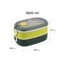 Ланч-бокс Kite подвійний з наповненням 1600 мл, зелений (K25-1181-3)