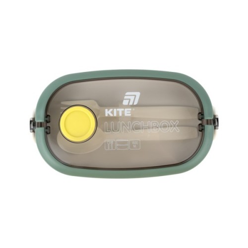 Ланч-бокс Kite подвійний з наповненням 1600 мл, зелений (K25-1181-3)
