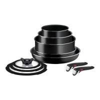 Набір посуду Tefal Ingenio Easy Cook & Clean 10 предметів чорний (L1539053)