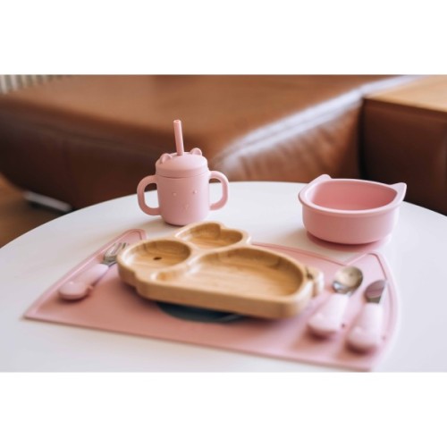 Тарілка дитяча FreeON Kitty, силіконова pink (46330)