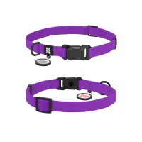 Нашийник для тварин WAUDOG Magnet c QR паспортом, магнітна пряжка-фастекс S фіолетовий (27949)