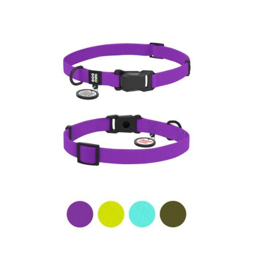 Нашийник для тварин WAUDOG Magnet c QR паспортом, магнітна пряжка-фастекс S фіолетовий (27949)