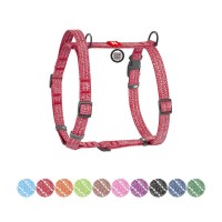 Шлея для собак WAUDOG Н-подібна Re-cotton з QR паспортом, світловідбивна L червона (25933)