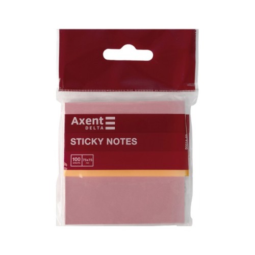 Папір для нотаток Axent 75x75мм, 100 аркушів рожевий (D3314-03)