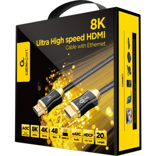 Кабель мультимедійний HDMI M to HDMI M 20.0m V2.1 8K60Hz optical Cablexpert (CCBP-HDMI8K-AOC-20M-EU)