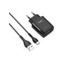 Зарядний пристрій HOCO C72Q Glorious USB QC3.0 + cable USB to USB-C 18W Black (6931474732545)