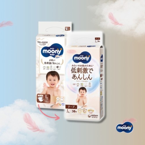 Підгузки Moony Natural L 9-14 кг, 38 шт (4903111242030)