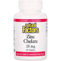 Мінерали Natural Factors Хелатний Цинк, 25 мг, 90 таблеток (NFS-01683)