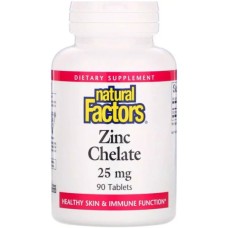 Мінерали Natural Factors Хелатний Цинк, 25 мг, 90 таблеток (NFS-01683)