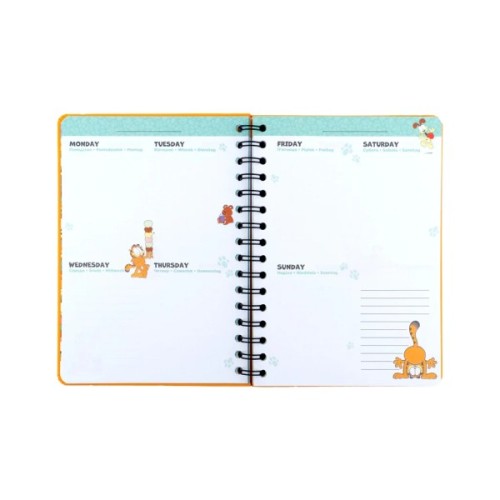 Тижневик Kite дитячий на спіралі Garfield, тверда обкладинка (GF26-438)