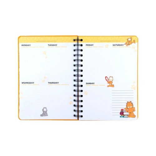 Тижневик Kite дитячий на спіралі Garfield, тверда обкладинка (GF26-438)