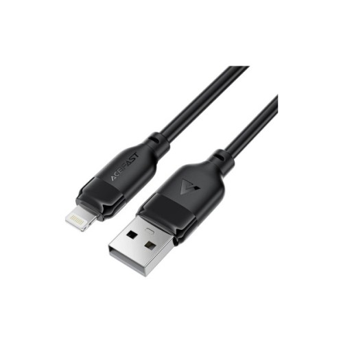 Дата кабель USB 2.0 AM to Lightning 2.0m 2.4A TPE black Acefast (6974316286271)