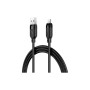 Дата кабель USB 2.0 AM to Lightning 2.0m 2.4A TPE black Acefast (6974316286271)