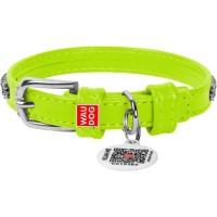 Нашийник для тварин WAUDOG Glamour з QR-паспортом "Стрази" XS Ш 9 мм Д 19-25 см салатовий (33075)