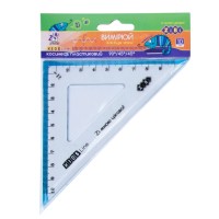 Лінійка ZiBi Kids Line Косинець 100мм з блакитною смужкою, блістер (ZB.5620-14)