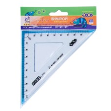 Лінійка ZiBi Kids Line Косинець 100мм з блакитною смужкою, блістер (ZB.5620-14)