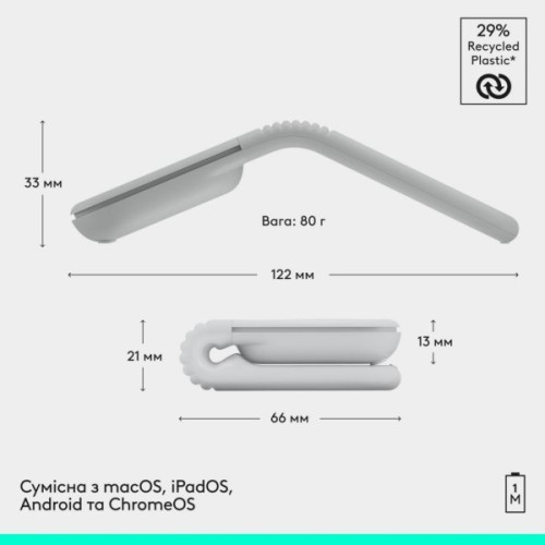 Мишка Logitech Mobi Fold Bluetooth Off-White (910-007631)
