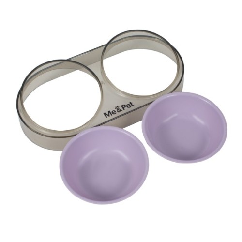 Посуд для котів Me&Pet Миска подвійна фіолетова (NMP28-3)