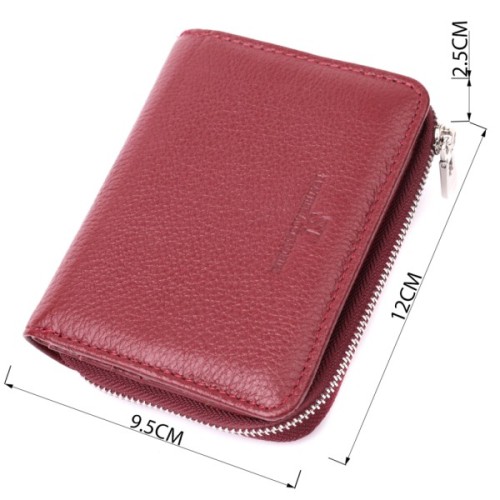 Гаманець ST Leather З натуральної шкіри Бордовий (22551)