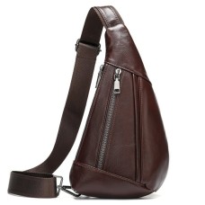 Сумка Vintage Чоловіча слінг шкіряна Коричнева (14737)