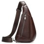 Сумка Vintage Чоловіча слінг шкіряна Коричнева (14737)