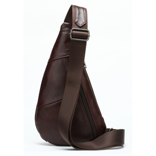 Сумка Vintage Чоловіча слінг шкіряна Коричнева (14737)