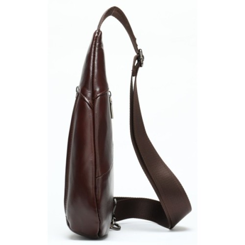 Сумка Vintage Чоловіча слінг шкіряна Коричнева (14737)