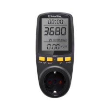 Ватметр ColorWay цифровий 16A/3680W, black (CW-VM16-02D)