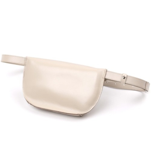 Сумка Shvigel Бананка з натуральної шкіри Бежева (16391)