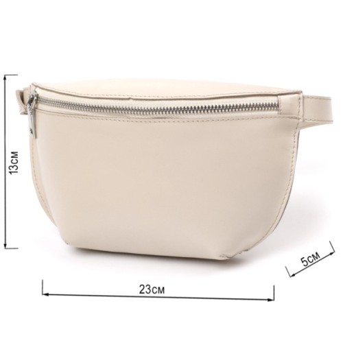 Сумка Shvigel Бананка з натуральної шкіри Бежева (16391)