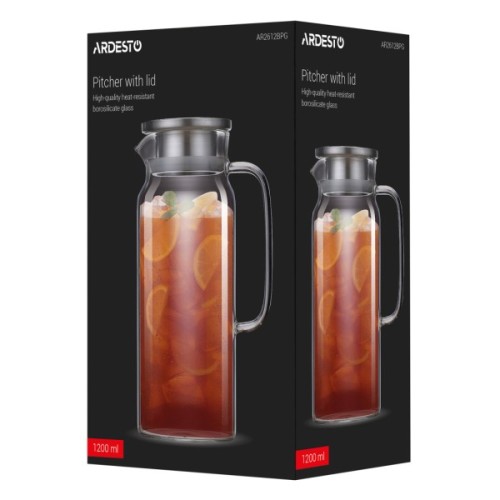 Глечик Ardesto 1200мл, боросилікатне скло, прозорий (AR2612BPG)