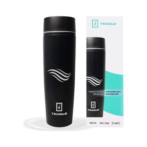 Термокружка Tavialo матовий чорний колір + 2 ущільнювальних кільця 460 мл (190460101)
