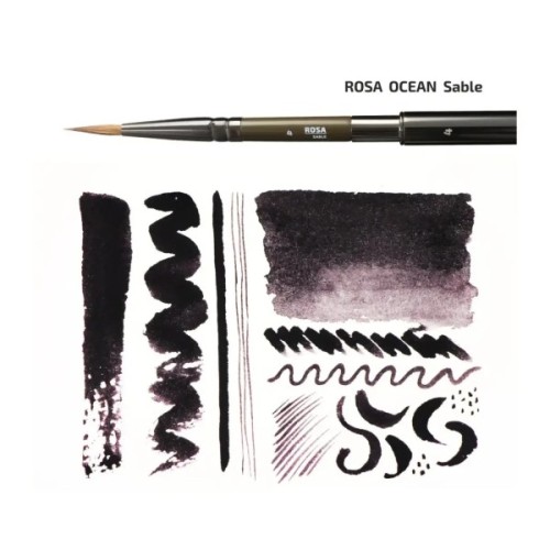 Пензлик для малювання Rosa Соболь круглий, TRAVEL BRUSH, OCEAN 168, № 6 (4823098516781)