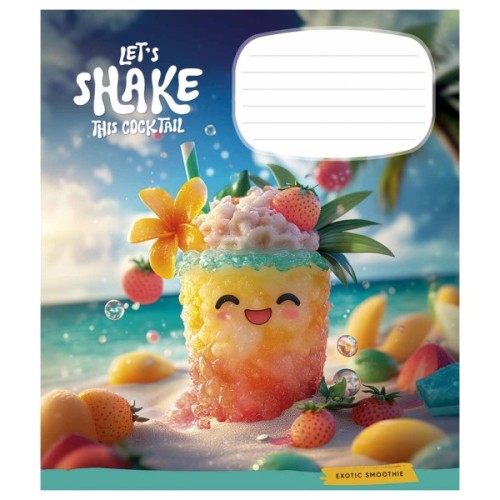 Зошит Школярик Exotic drinks 12 аркушів коса лінія (012-3541C)