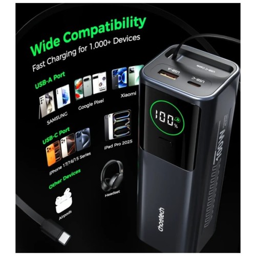 Батарея універсальна Choetech 20000mAh, PD/100W, QC, AFC, AC input (B1012)