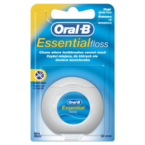 Зубна нитка Oral-B Essential floss Waxed м'ятна 50 м (3014260280772/5010622005029)