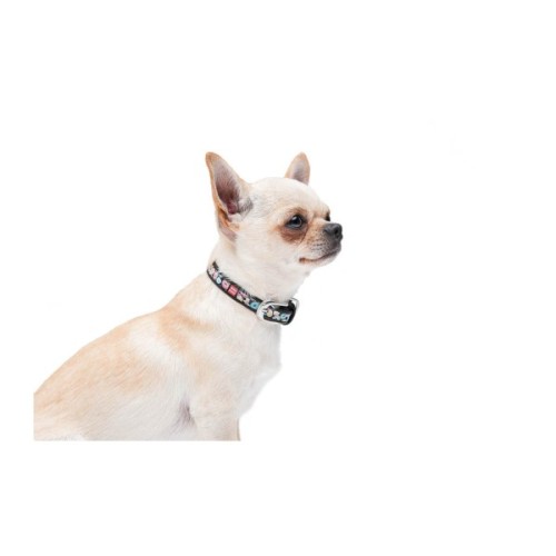 Нашийник для тварин WAUDOG Design з QR паспортом "Пончики" Ш 35 мм Д 46-59 см чорний (37151)