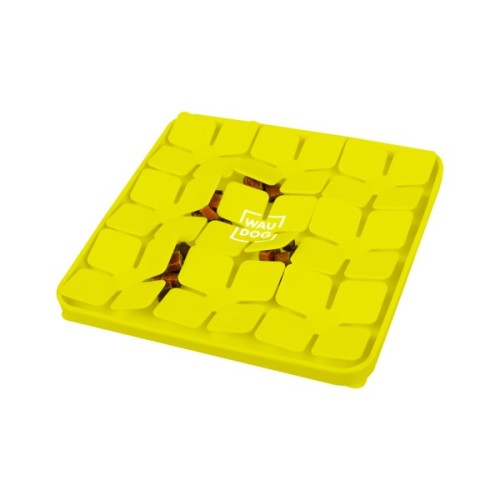 Універсальний посуд для тварин WAUDOG Silicone Килимок для пошуку корму 20х20х1.7 см жовтий (23518)