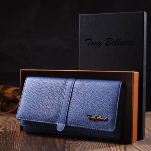 Гаманець Tony Bellucci З натуральної шкіри Блакитний (21962)