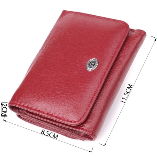 Гаманець ST Leather З натуральної шкіри Бордовий (23073)