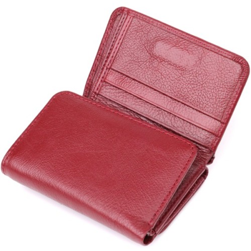 Гаманець ST Leather З натуральної шкіри Бордовий (23073)