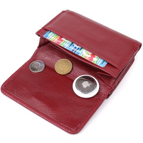 Гаманець ST Leather З натуральної шкіри Бордовий (23073)